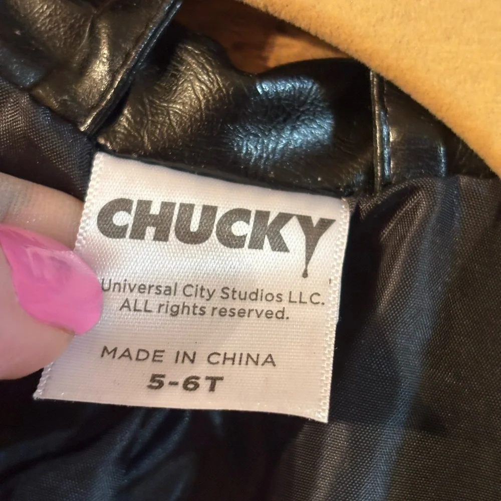 Spirit Halloween Bride of Chucky (Tiffany) biker jacket and wig costume
